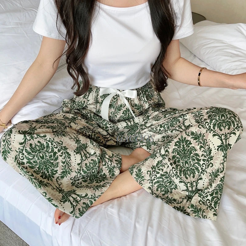 Loose Wide Leg Sleepwear Pants