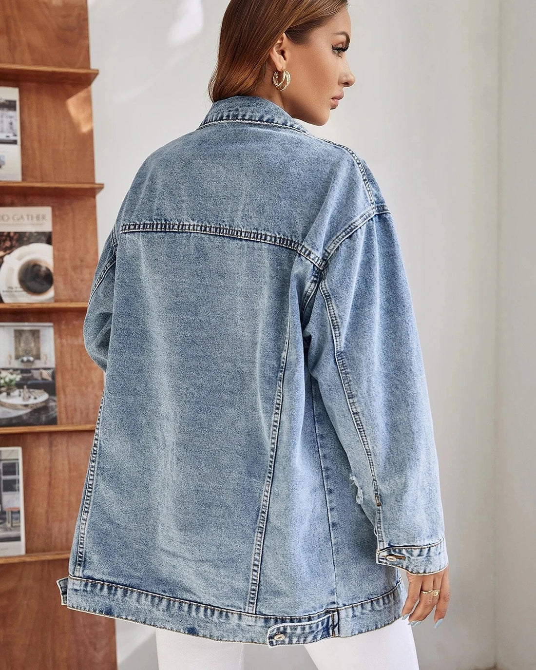 Casual Spring Autumn Women Vintage Denim Jacket