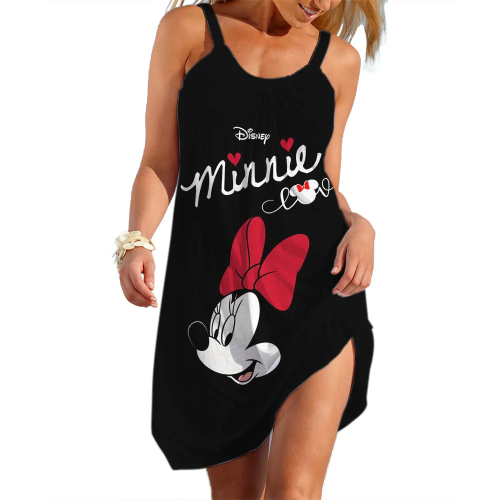 Disney Mickey Minnie 3D Print Slip Dress