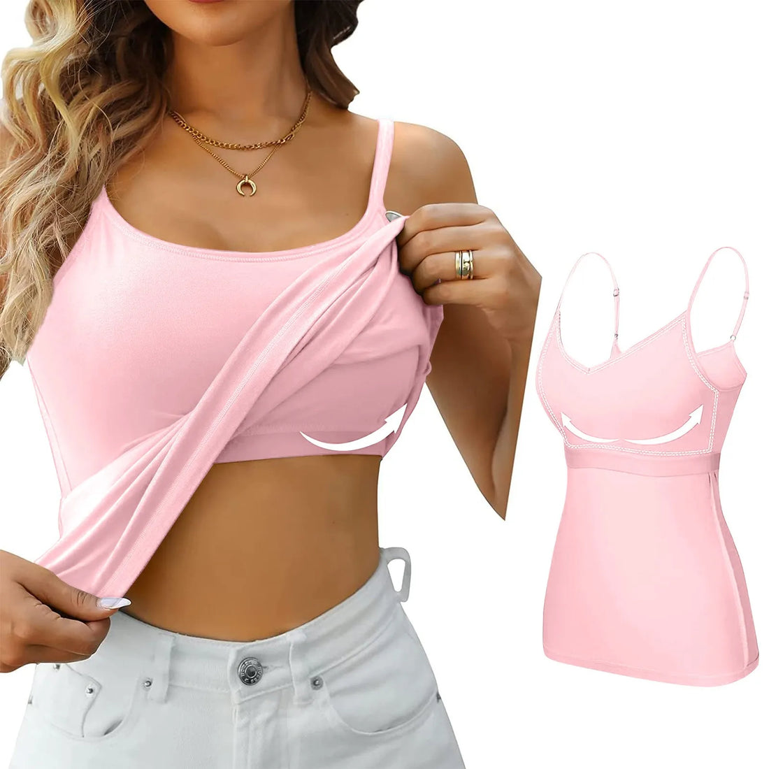 Padded Bra Tank Top Women’s Modal Spaghetti Cami Vest