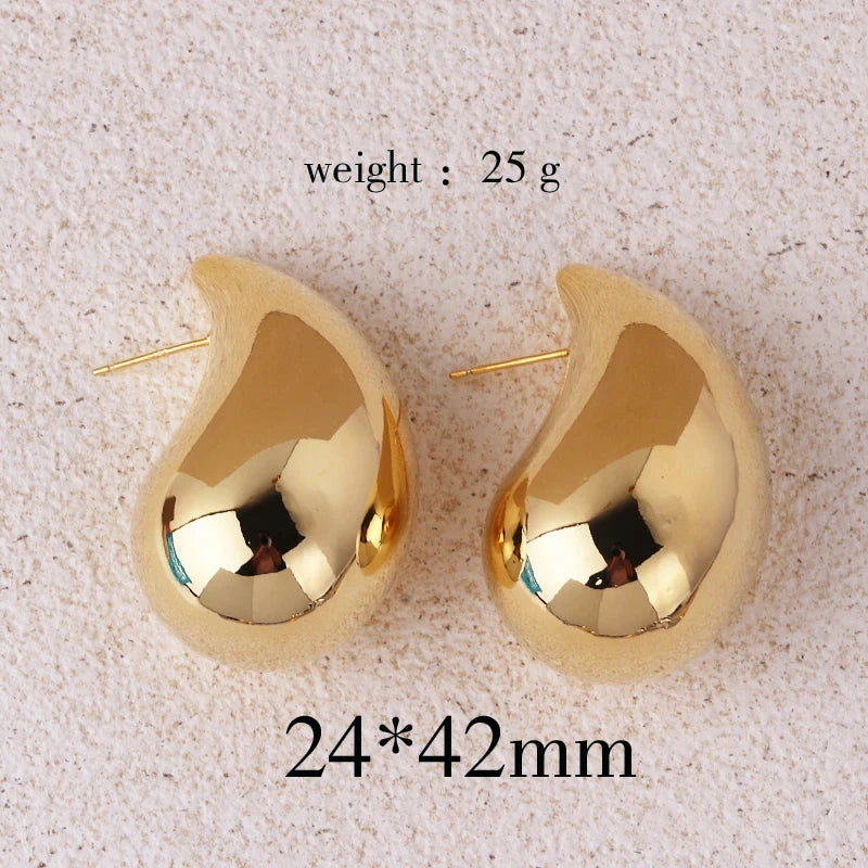 Extra Large Chunky Gold Plated Hoop Earrings for Women