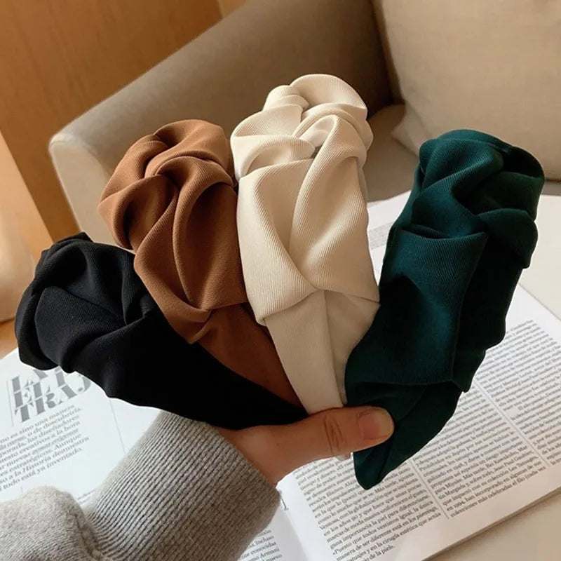 Fashion Flower Solid Color Hair Bands