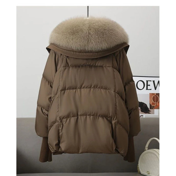 Winter Fur Collar Puffer Parka Faux Fur Down Jacket Women