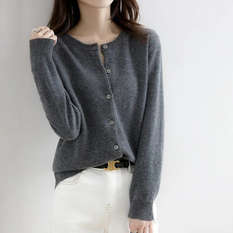 Casual O-neck Cardigan Sweater