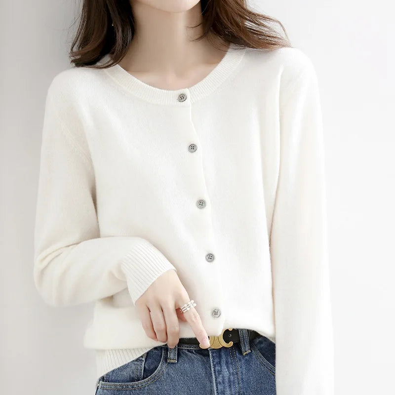 Casual O-neck Cardigan Sweater