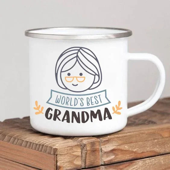 World’s Best Grandma Enamel Mug