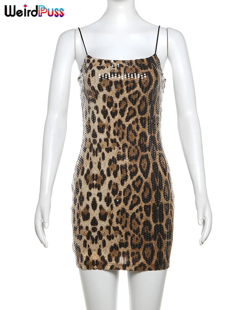 Leopard Print Sexy Bodycon Dress