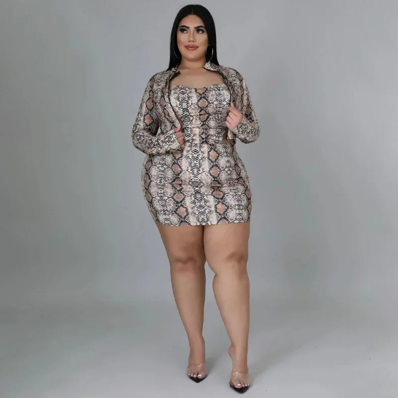 Leopard Print Plus Size 2-Piece Set