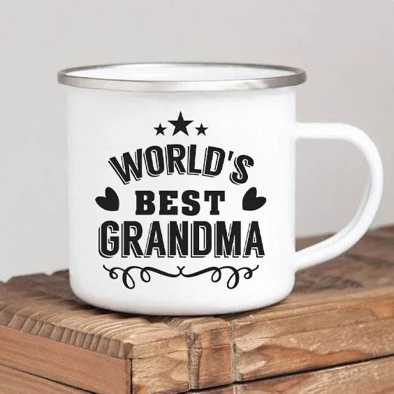 World’s Best Grandma Enamel Mug