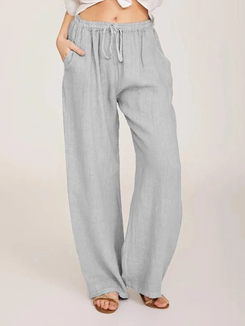 Casual Women's Loose Cotton Hemp Pants for Summer and Autumn