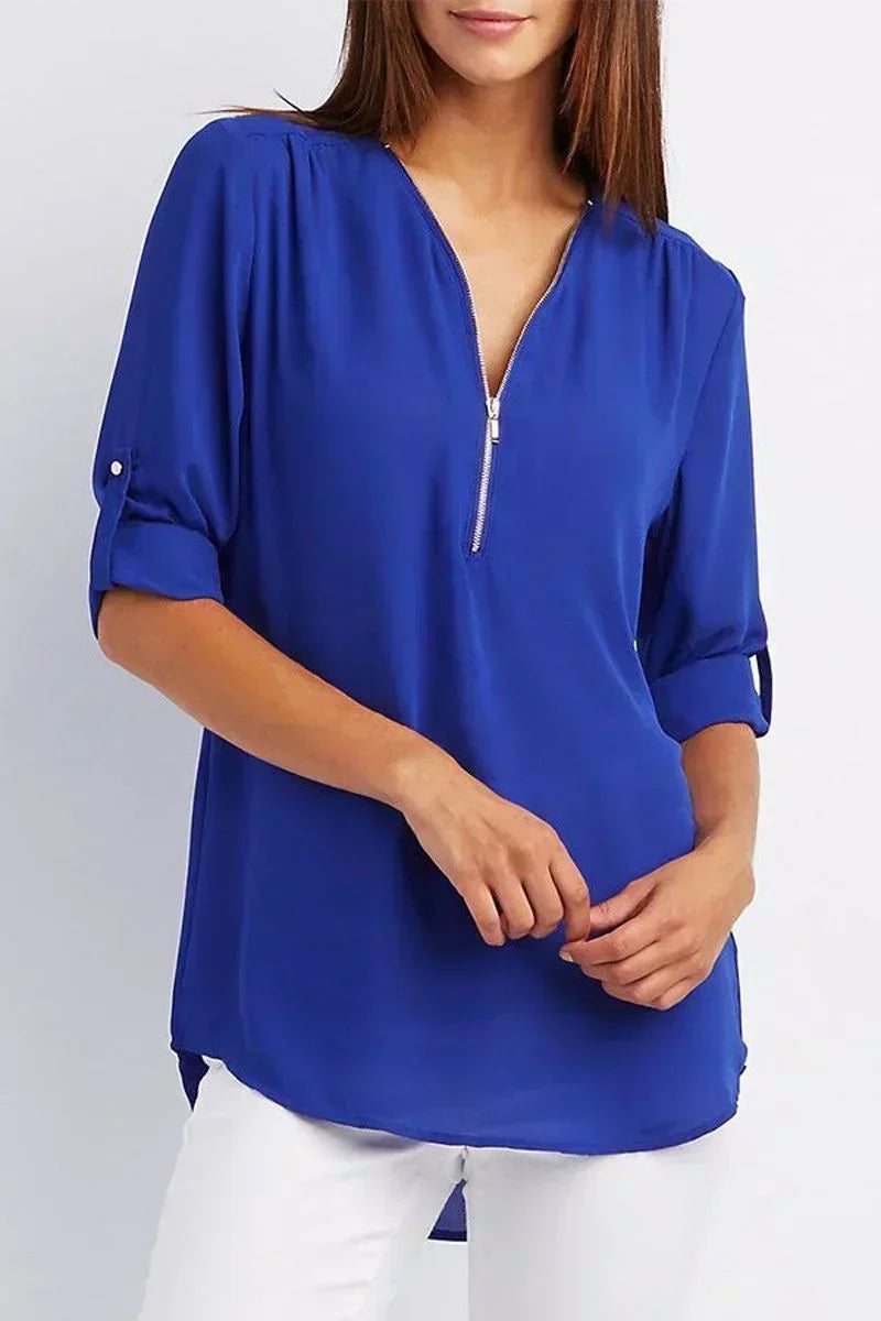 Summer V-Neck Loose Blouse