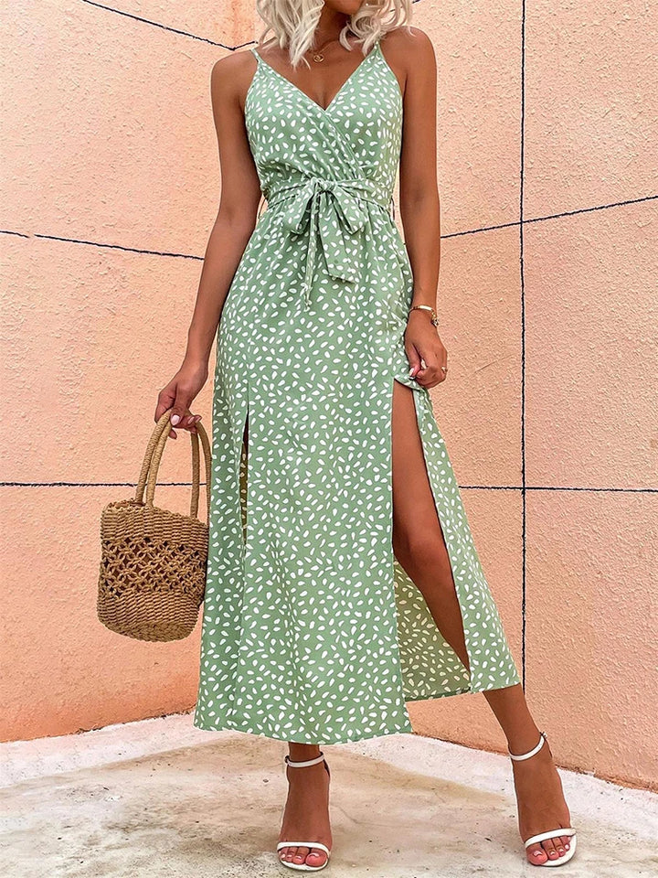 Sexy Backless Floral Printed Summer Dress