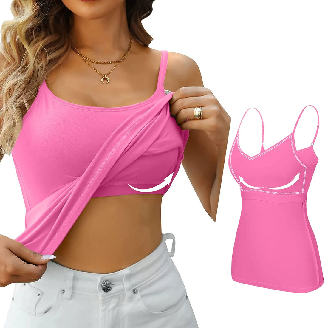 Padded Bra Tank Top Women’s Modal Spaghetti Cami Vest