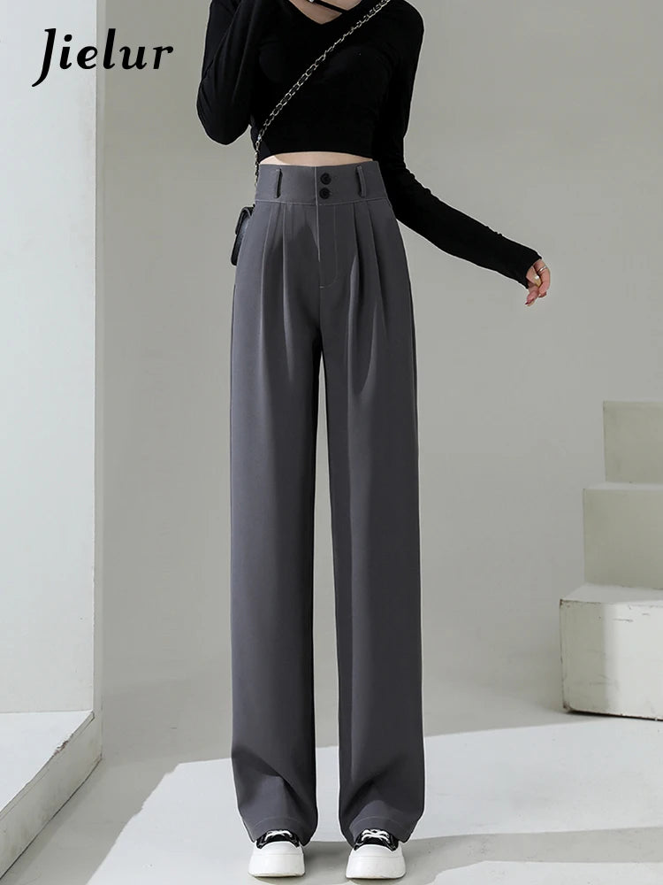 High Waist Wide Leg Coffee Trousers