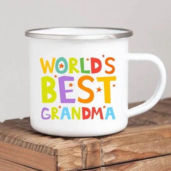 World’s Best Grandma Enamel Mug