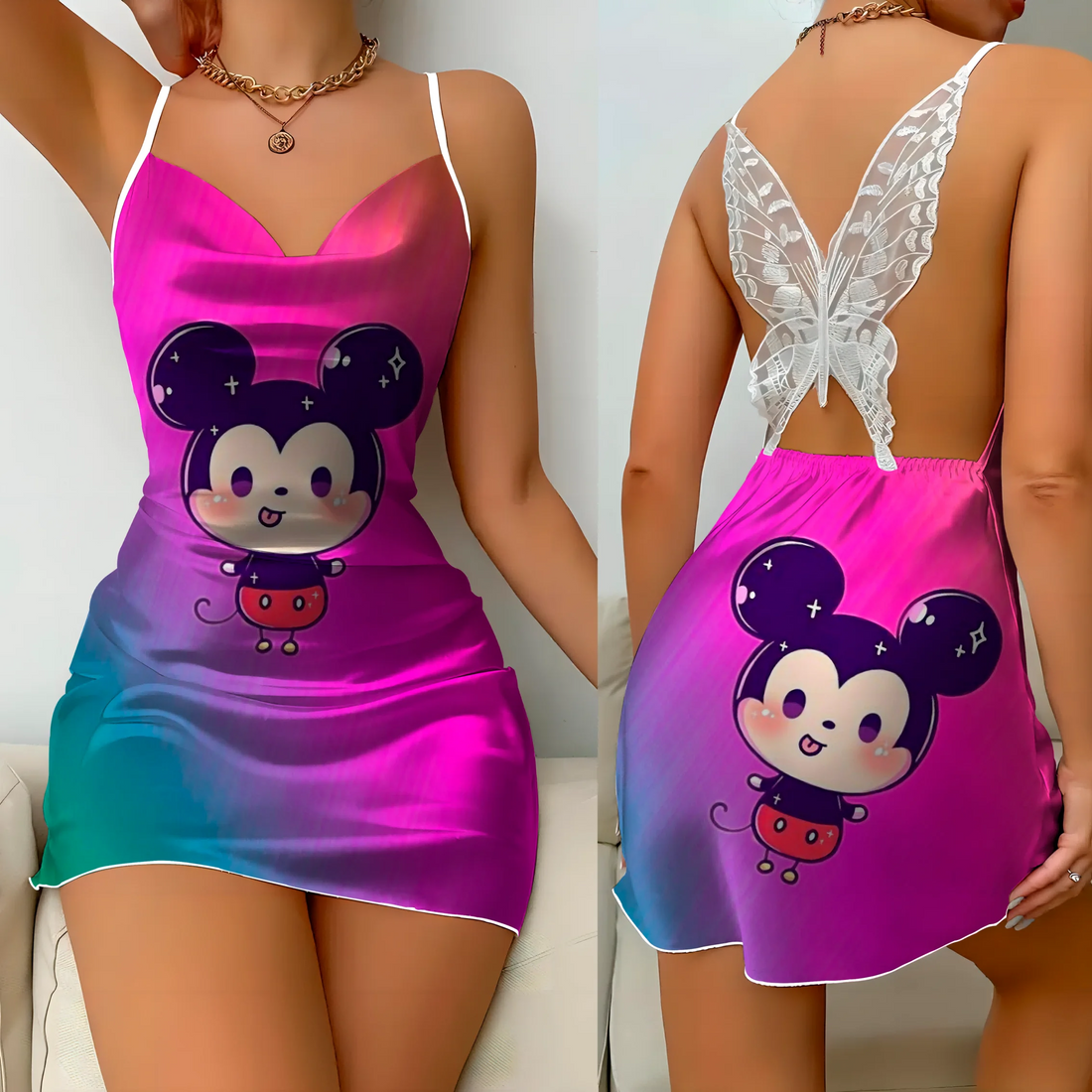 Minnie Mouse Satin Mini Dress