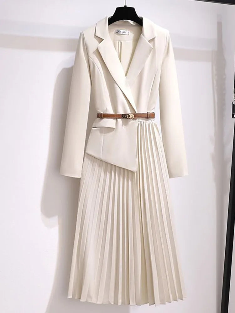 Vintage Pleated Blazer Dress