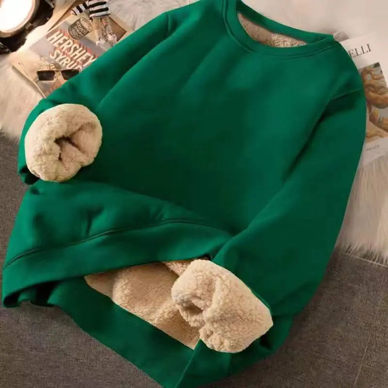 Cartoon Print Hoodies Velvet Cashmere Fleece Sweatshirt