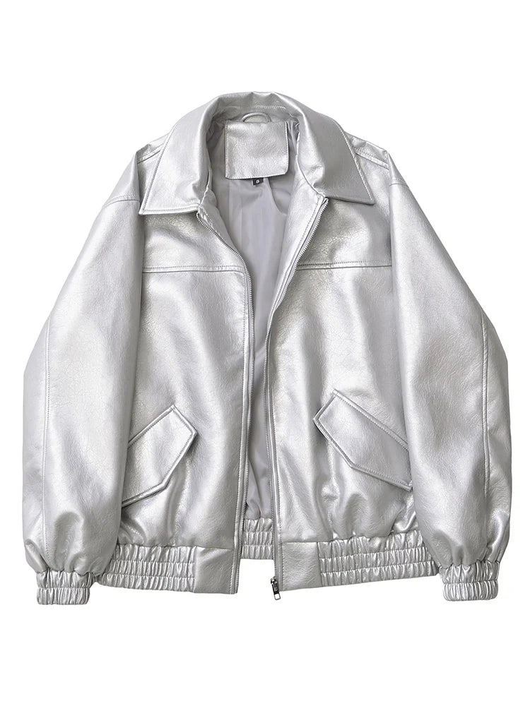 Retro Women’s Faux Leather Jacket