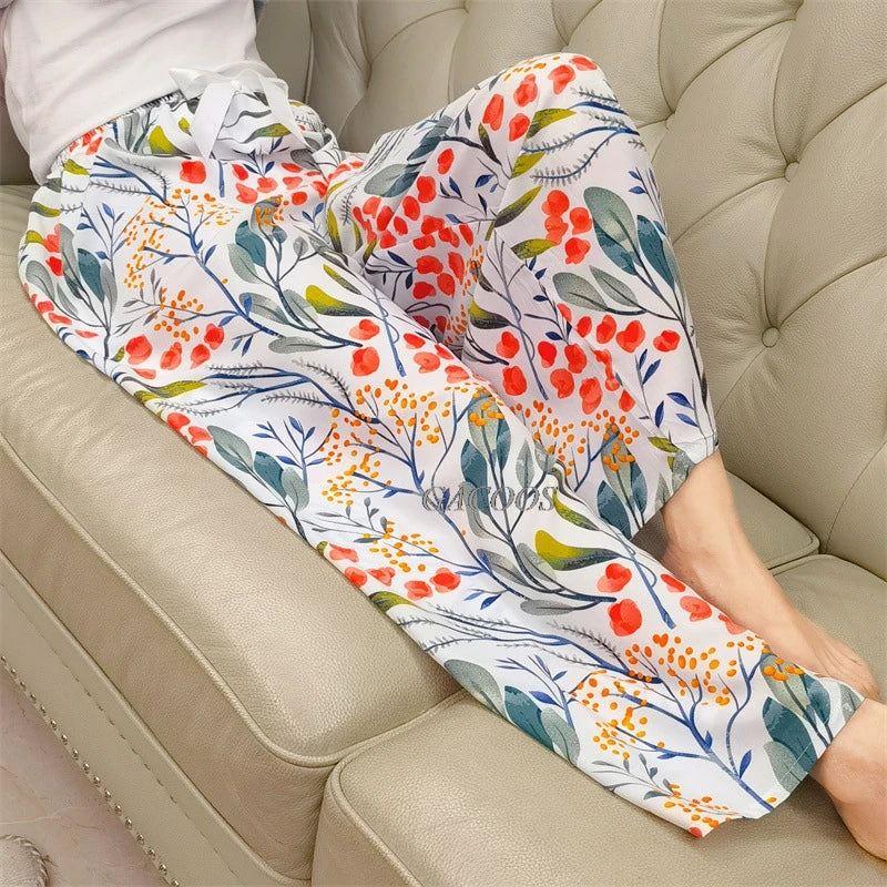 Loose Wide Leg Sleepwear Pants