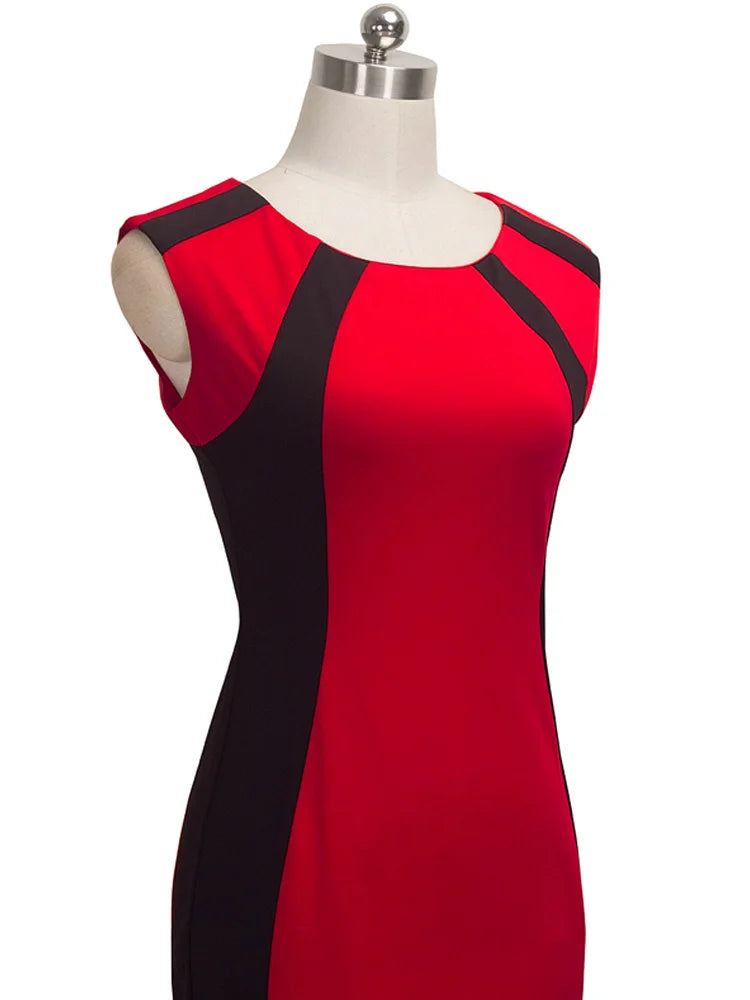 Elegant Colorblock Bodycon Dress