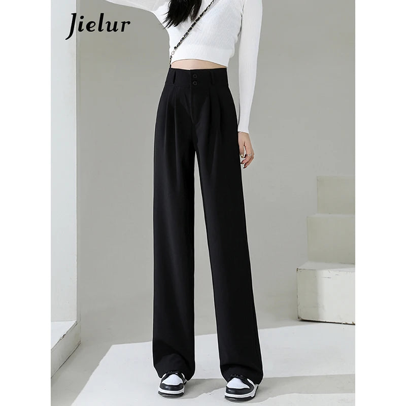 High Waist Wide Leg Coffee Trousers