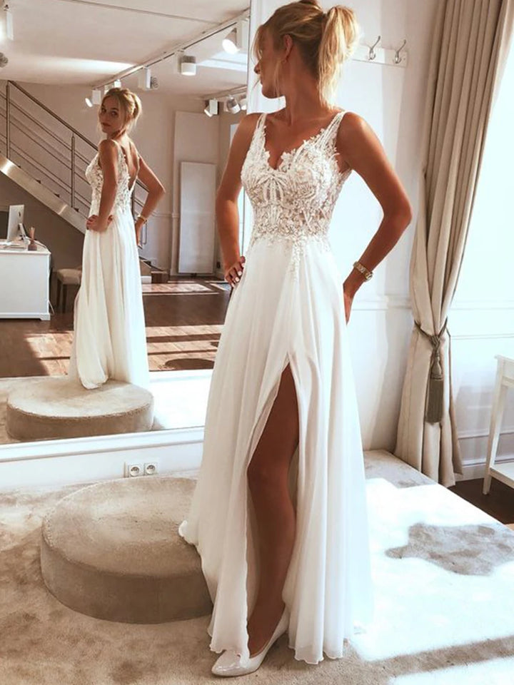 Elegant Spaghetti Strap Wedding Dress