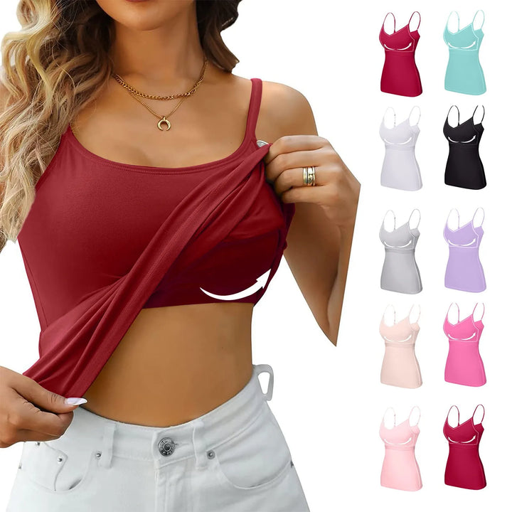 Padded Bra Tank Top Women’s Modal Spaghetti Cami Vest