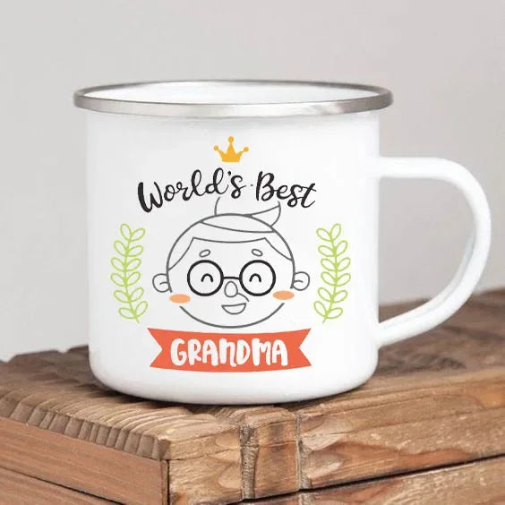 World’s Best Grandma Enamel Mug