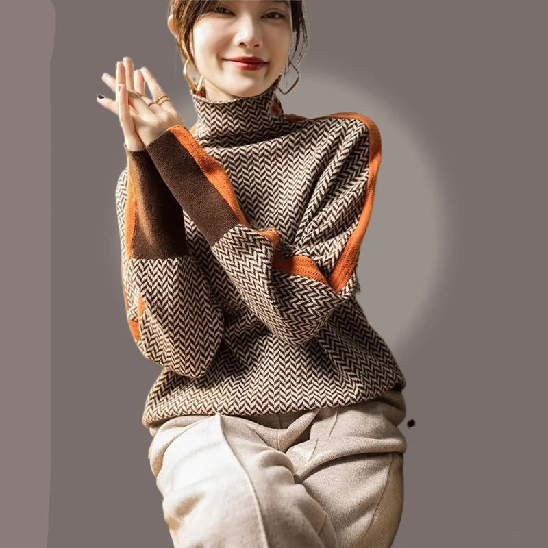 Slim Fit Knitted Turtleneck Warm Stylish Pullover Sweater