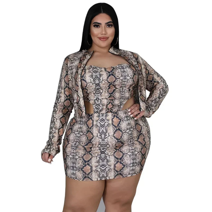 Leopard Print Plus Size 2-Piece Set