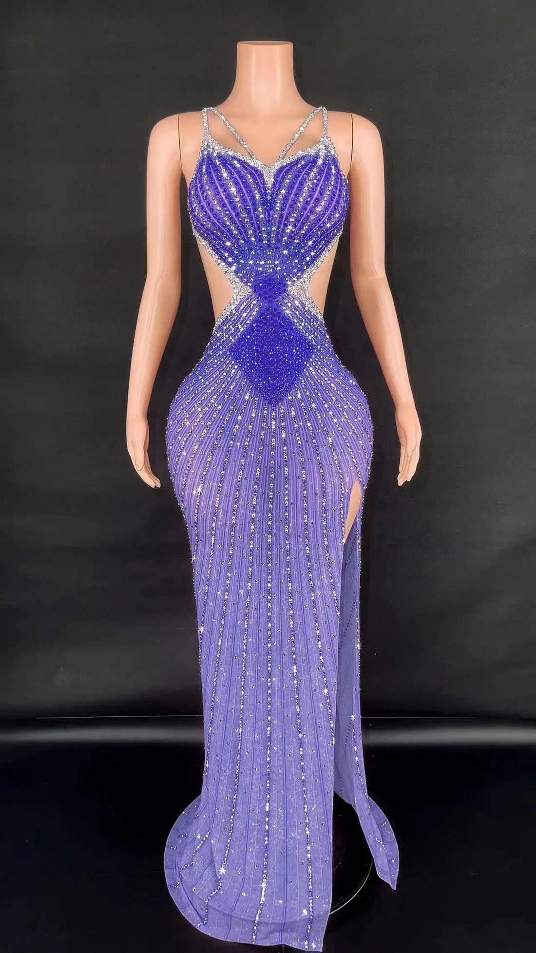 Backless Sparkly Rhinestone Sexy Dress