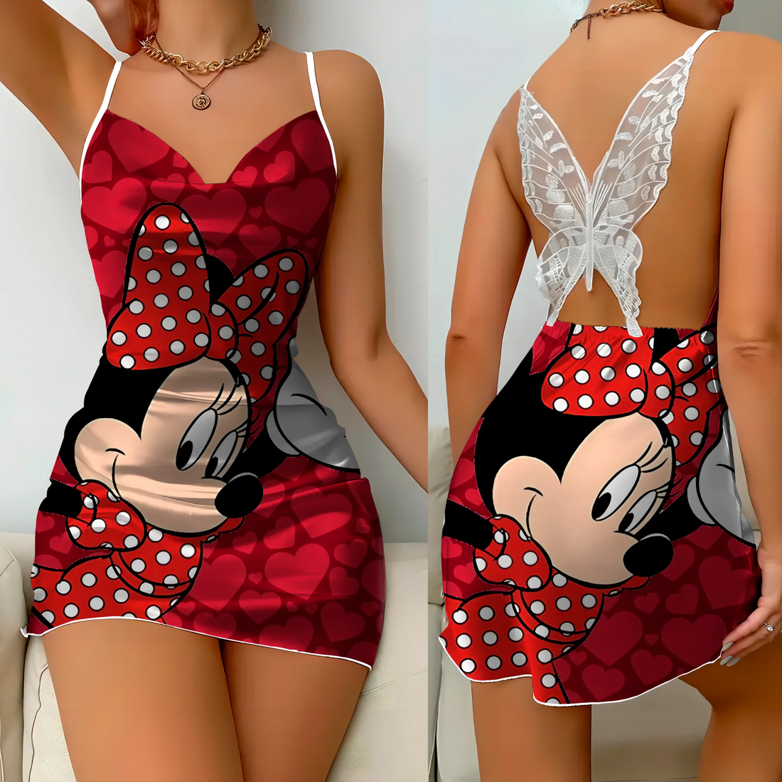 Minnie Mouse Satin Mini Dress