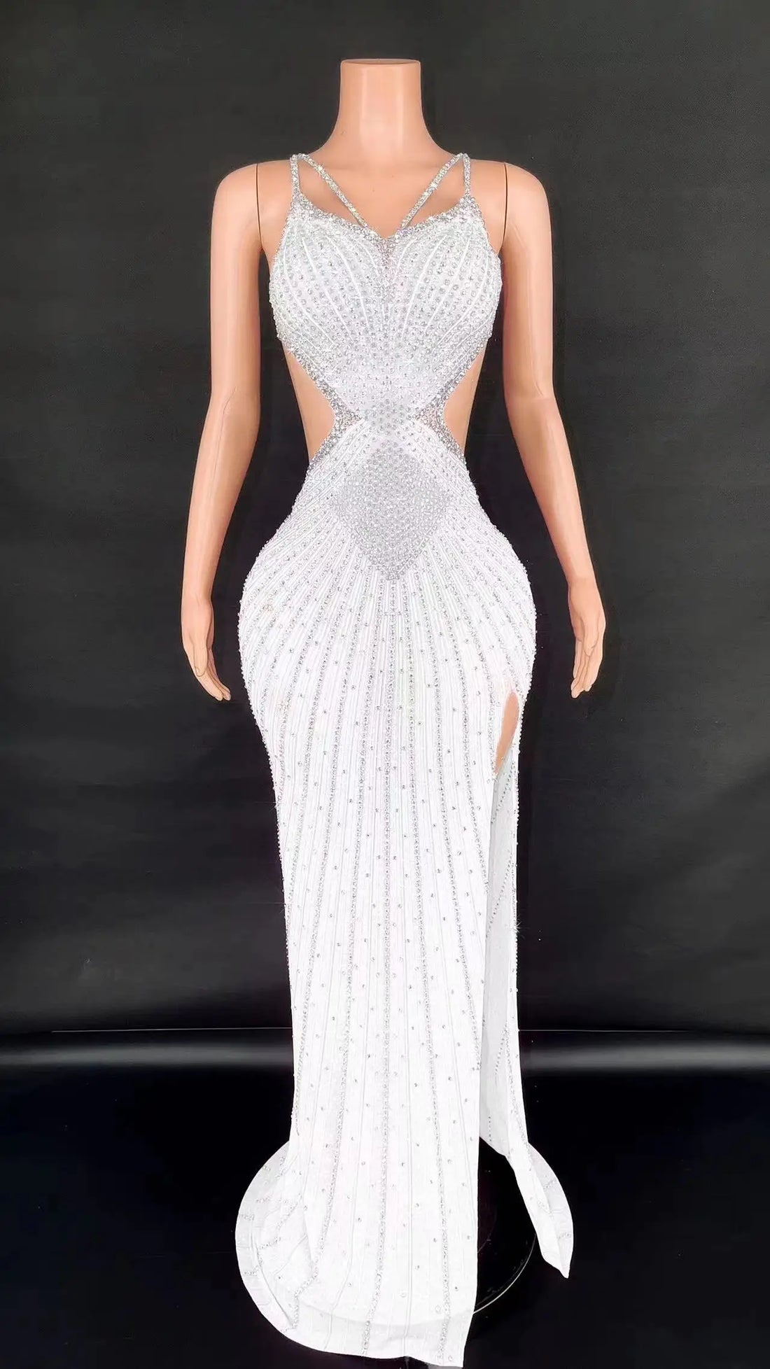 Backless Sparkly Rhinestone Sexy Dress