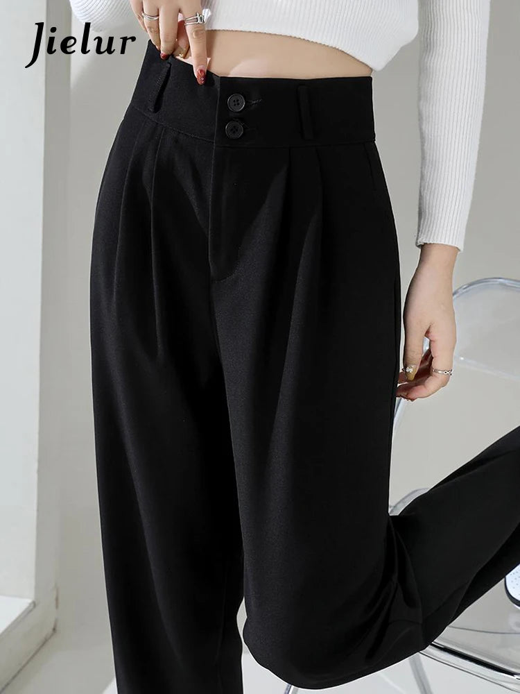 High Waist Wide Leg Coffee Trousers