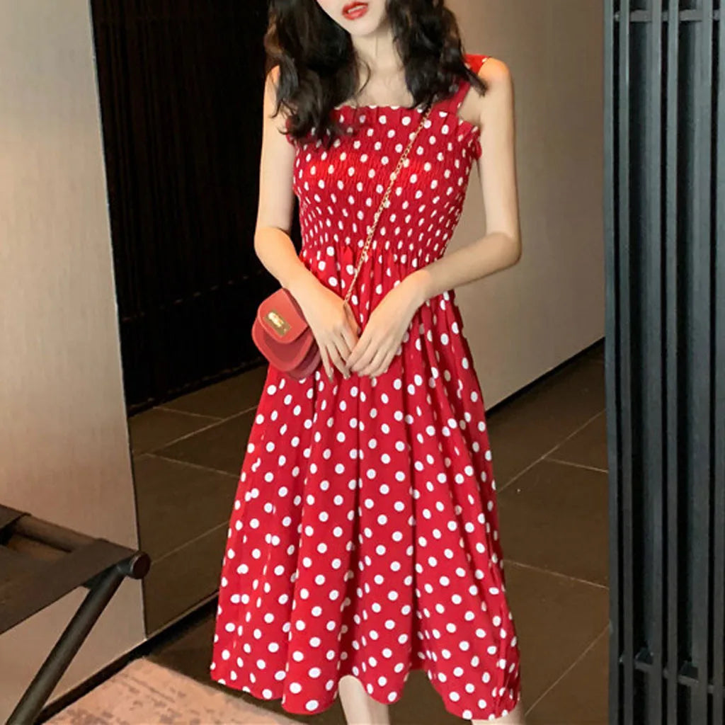 Summer Fashion Loose Polka Dot Plus Casual Dress