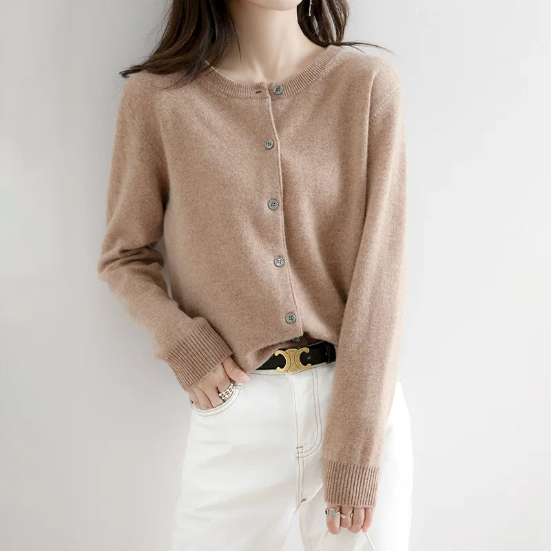 Casual O-neck Cardigan Sweater