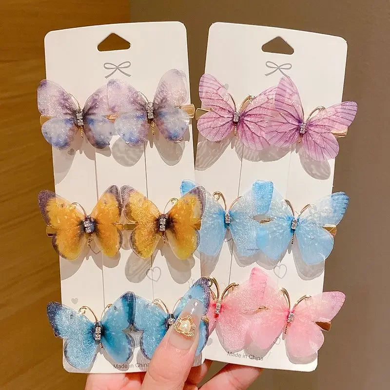 6PCS Colorful Butterfly Hair Clips