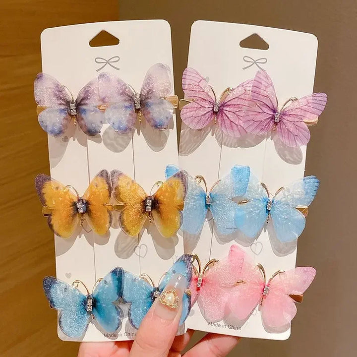 6PCS Colorful Butterfly Hair Clips