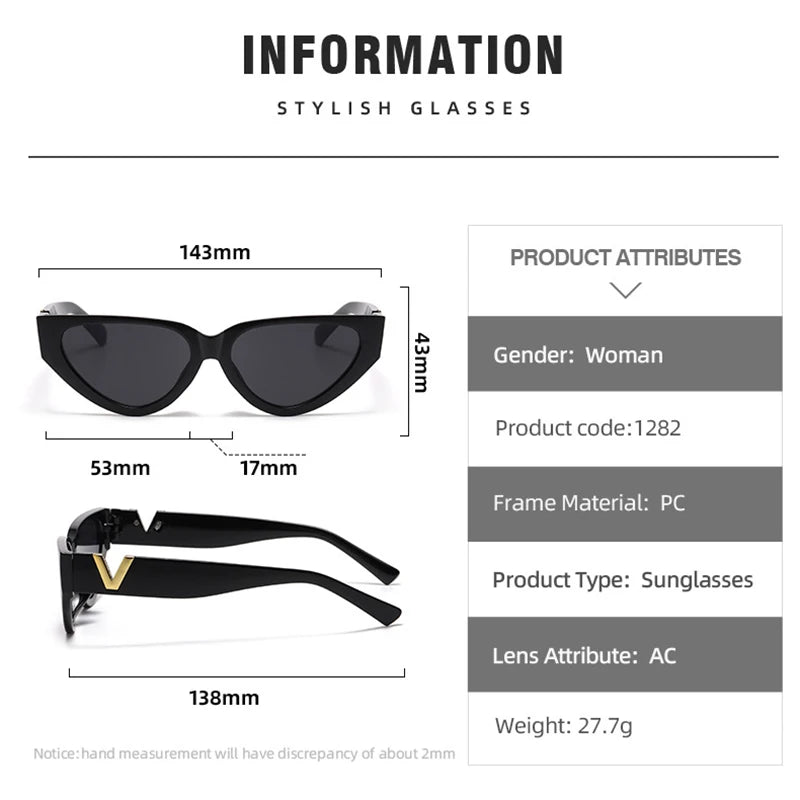 Luxury Glamour Women Brand Kitten Eye Sunglasses