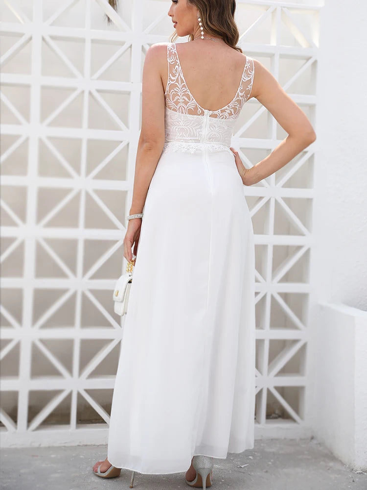 Elegant Spaghetti Strap Wedding Dress