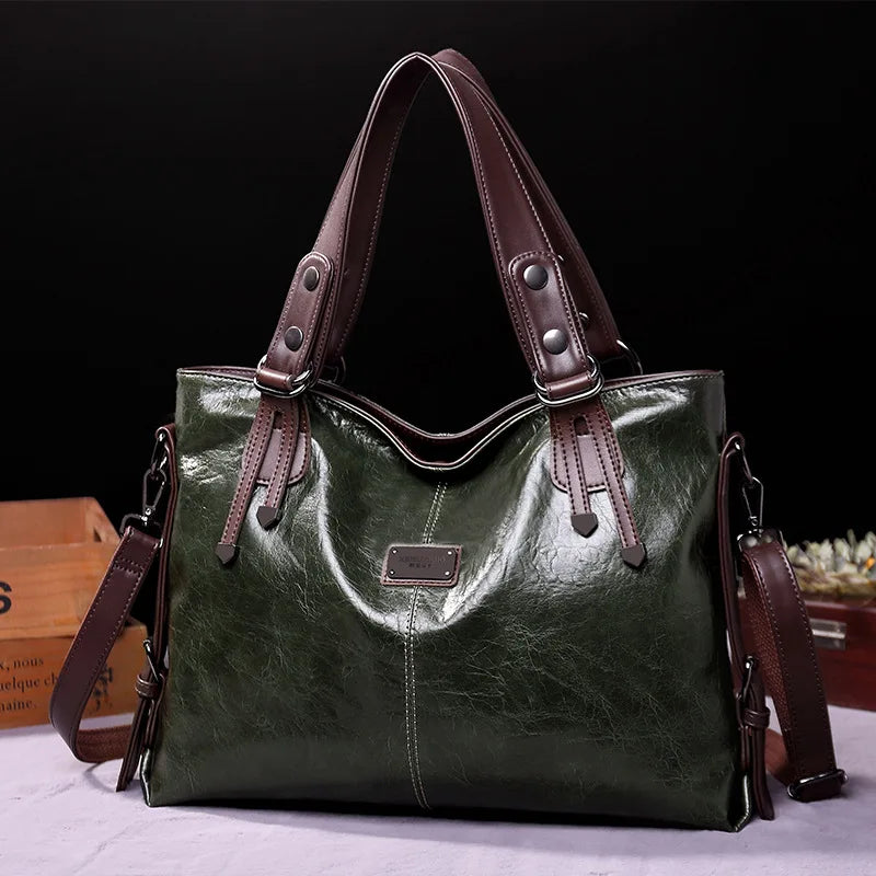 Vintage Soft Leather Tote Bag