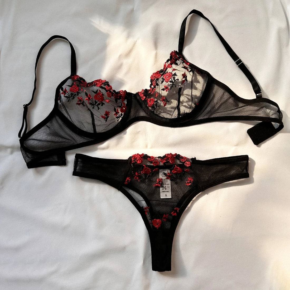 Sexy Embroidered Bra Set