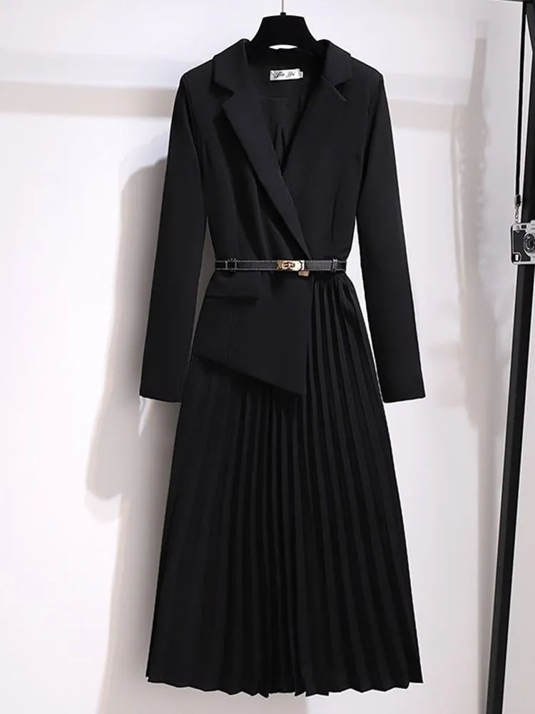 Vintage Pleated Blazer Dress