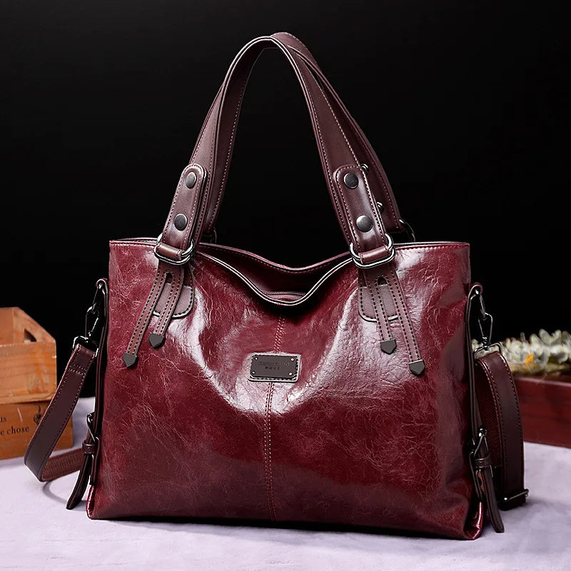 Vintage Soft Leather Tote Bag