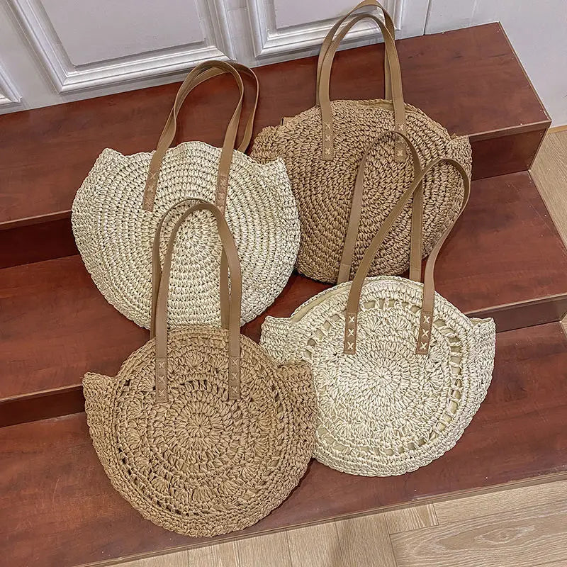 Summer Round Straw Shoulder Bag