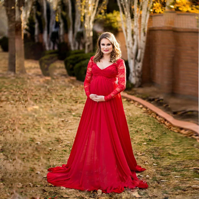 Elegant Lace Maternity Dress