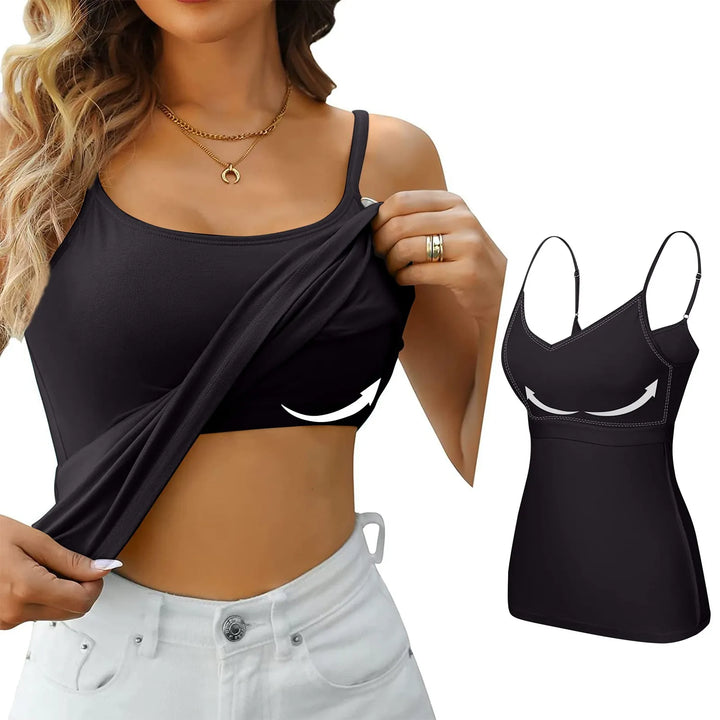 Padded Bra Tank Top Women’s Modal Spaghetti Cami Vest