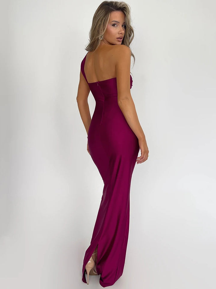 Sexy Strapless Backless One Shoulder Maxi Dress