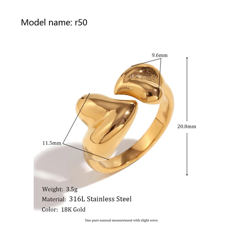 Vintage Snake Shape Gold Zircon Stainless Steel Ring